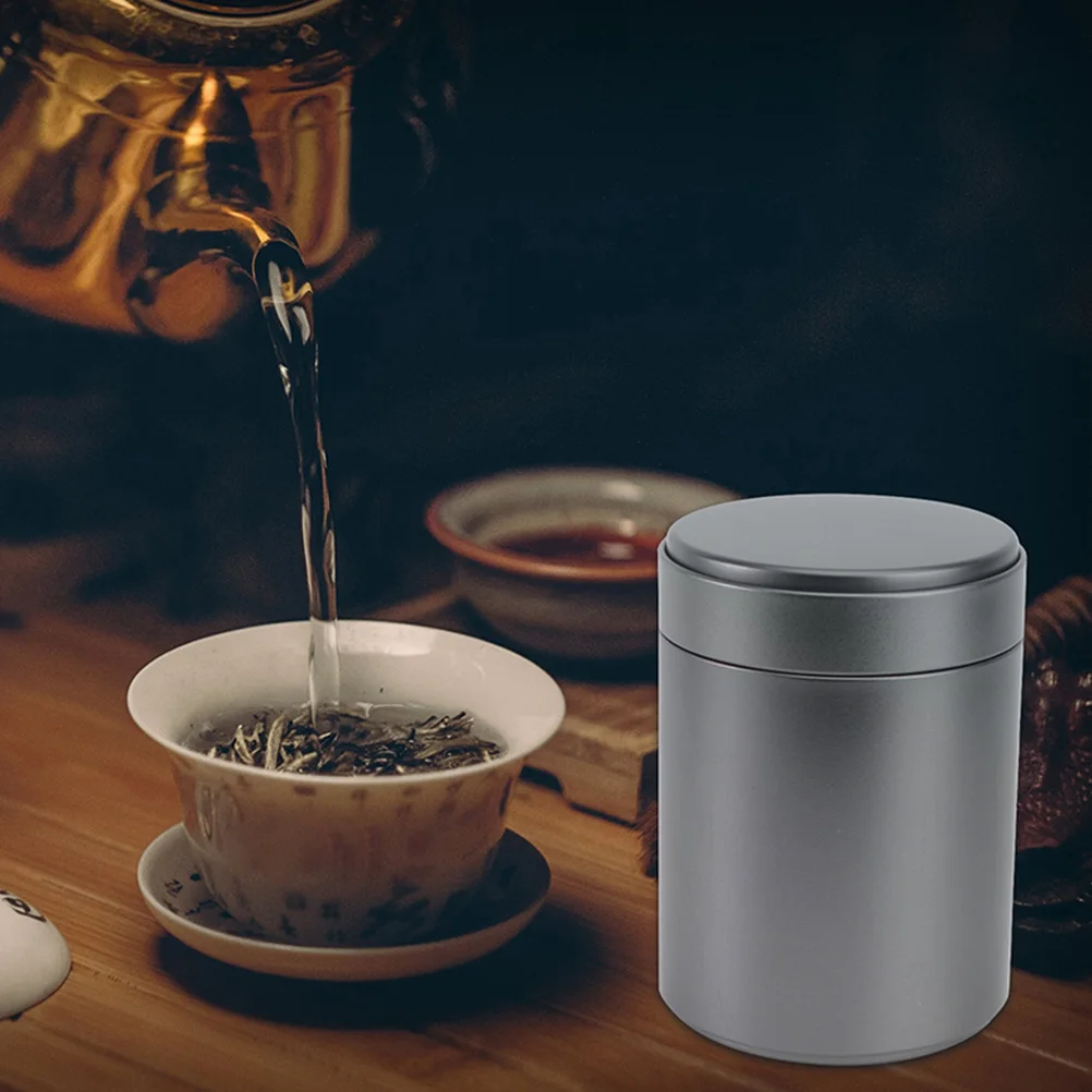 

6Pcs Cylinder Tinplate Jars Airtight Sealed Container for Loose Tea Leaves Metal Storage Canister Tea Canister
