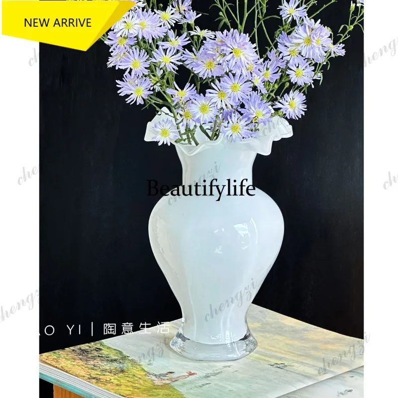 L181 French hexagonal bottle, living room table, water raising vase, flower arrangement, practical flower arrangement ornament