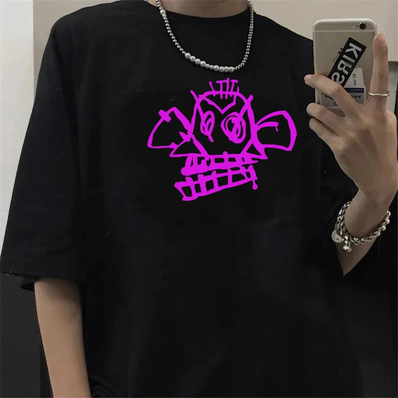 Anime Arcane T Shirt Men Kawaii Cartoon Jinx Graphic Tees Punk Gothic Style Hip Hop Tops T-shirt Harajuku Unisex Tshirt Male