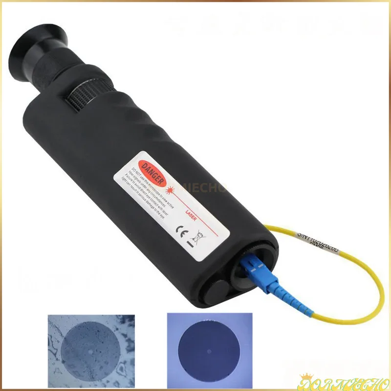 200/400X Multiples Fiber Inspection Microscope Handheld Optical Fiber End Face Magnifier 2.5mm(SC/FC/ST) /1.25mm(LC) Adapter