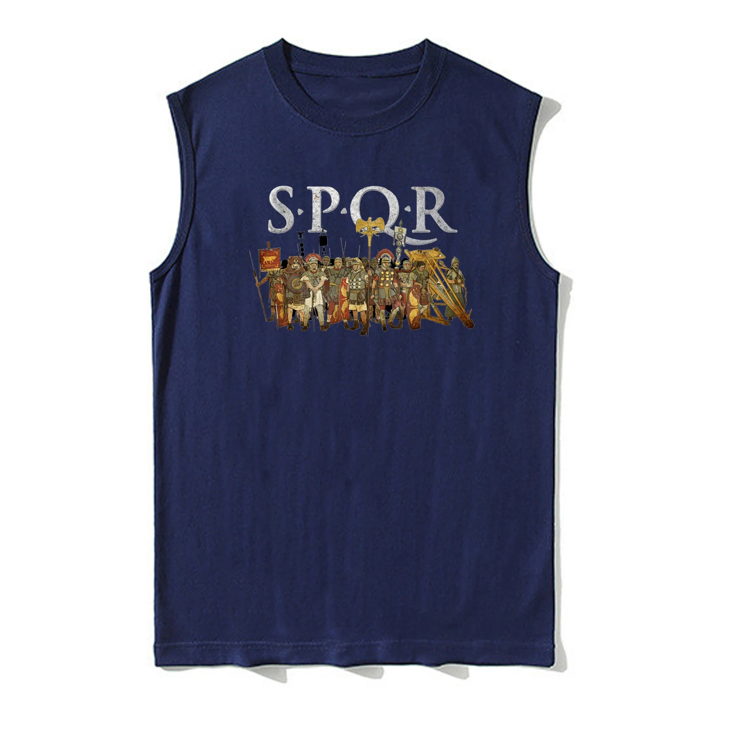 Roman Imperial Army SPQR Roman Legion Tanktop 100% Cotton O-Neck Summer Casual Mens Vest Sleeveless T-shirt Fashion Streetwear