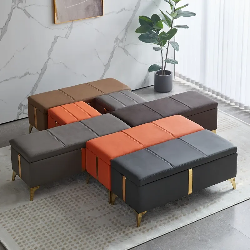 for Shoe Change Stool Household Door Shoe Cabinet Rectangular Bedside Storage Stool Clothing Store Storage Can Sit Sofa Bench