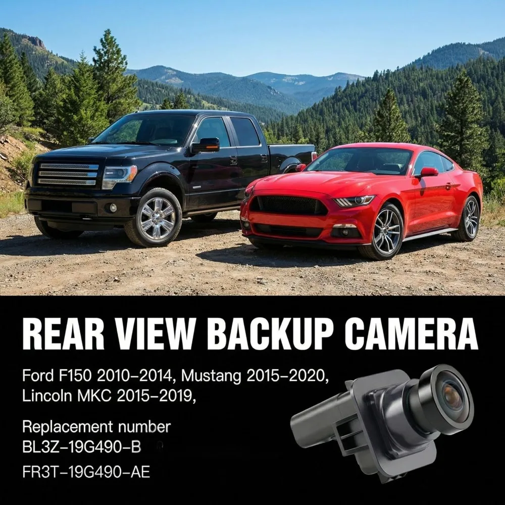 Rear View Backup Camera for Ford F-150 2011-2014 for Ford Mustang 2015-2018 | High-Clarity Park Assist Camera with Wide-Angle