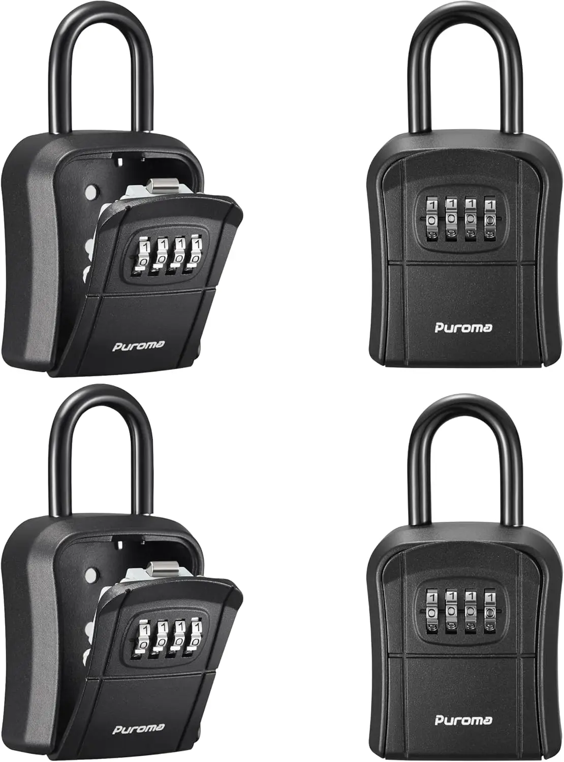 

Портативный сейф-ключница с кодовым замком, настенный, с возможностью сброса кода, для дома, офиса, квартиры (4 шт., черный)