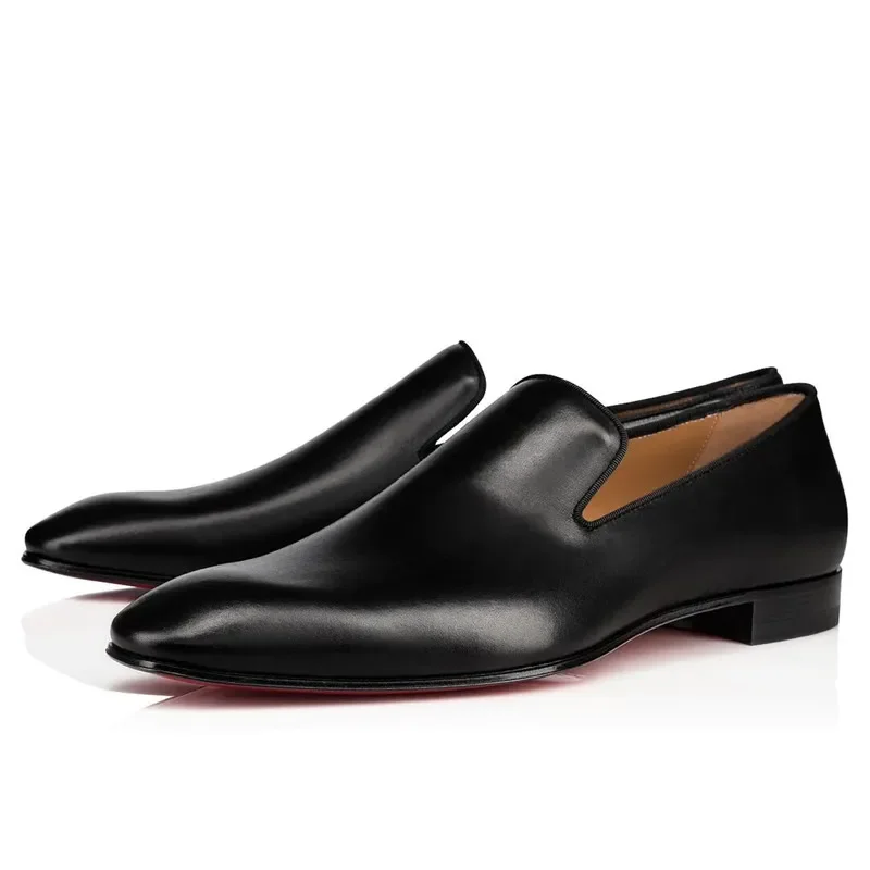 Loafers Red Bottom Shoes for Men Party Slip-On Breathable Brown Black Shoes for Men with Size 38-48 Dress Shoes