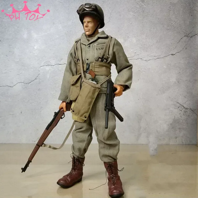 1/6 Scale WWII US Military Male Soldier Action Figures with Head Sculpt Body Clothes Set Weapon for 12inch Doll Accessory Gift