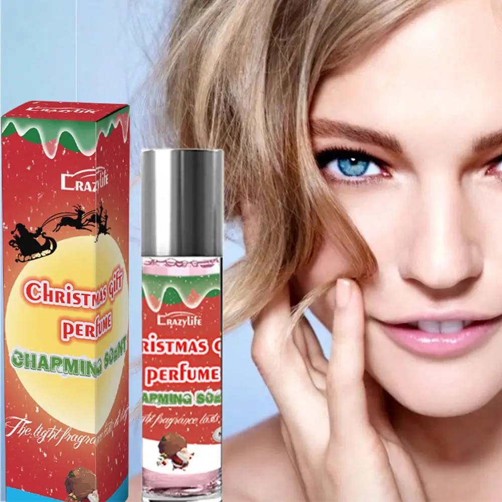 Świąteczny damski wałek zapachowy esencja roślinna odżywczy feromon randki urocze perfumy idealne prezenty 10ml
