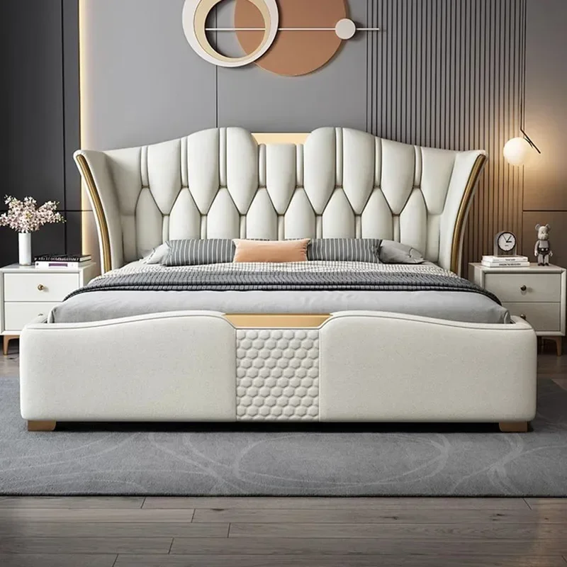 

Modern King Size Luxury Bed Frame Designer High End Headboard Master Double Bed Frame Queen Wood Cama Matrimonio HomeFurniture