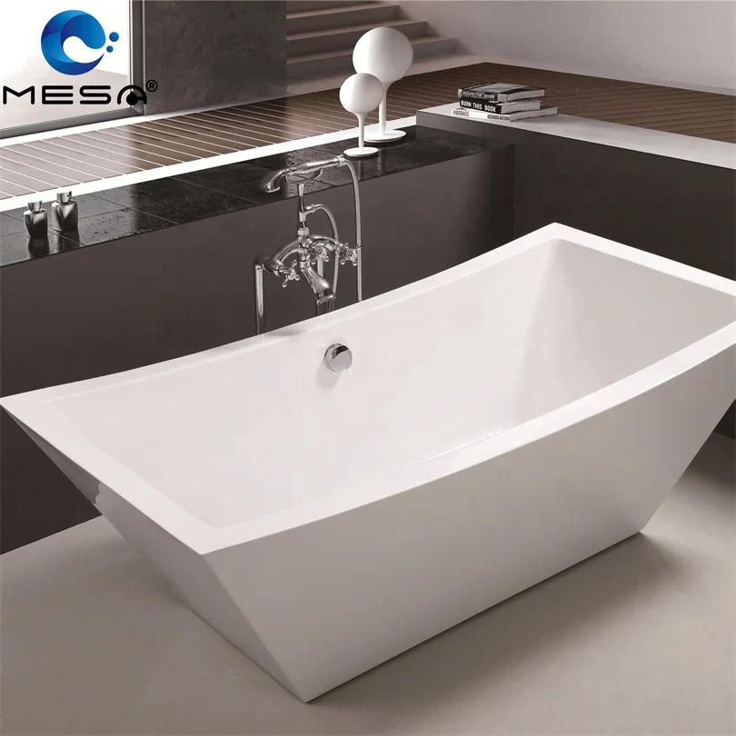 Mesa Low Cost Of Rectangle Curve Surface Free Standing Acrylic Stand Alone Bathtub For Sale And Wholesale