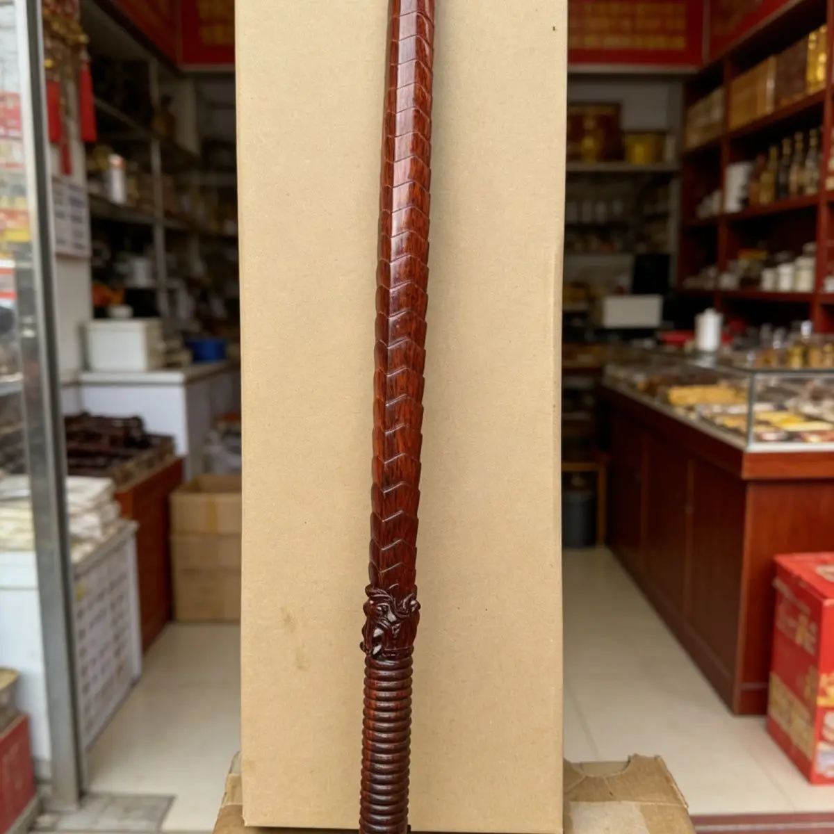Outdoor Portable EDC Whip Stimulating Dragon Spear Purple Sandalwood Solid Wood Short Stick Fitness Training Tool