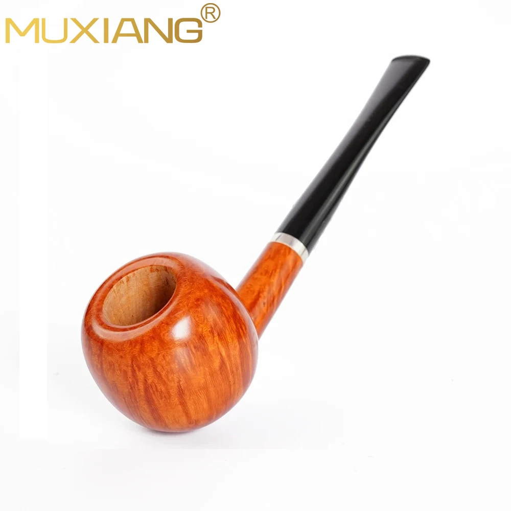 

Muxiang Straight Handle Long Acorn Tobacco Pipe Handmade Briar Tobacco Pipe Vulcanized Rubber Pipe Mouth Smoking Wood Pipe