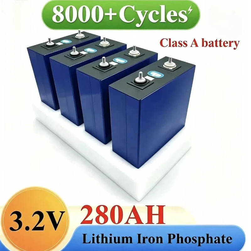 Lithium Iron Phosphate Battery 12V 24V 48V 280Ah Class a 3.2V 8000+ Cycles for Camping Vehicles And Mini Cars