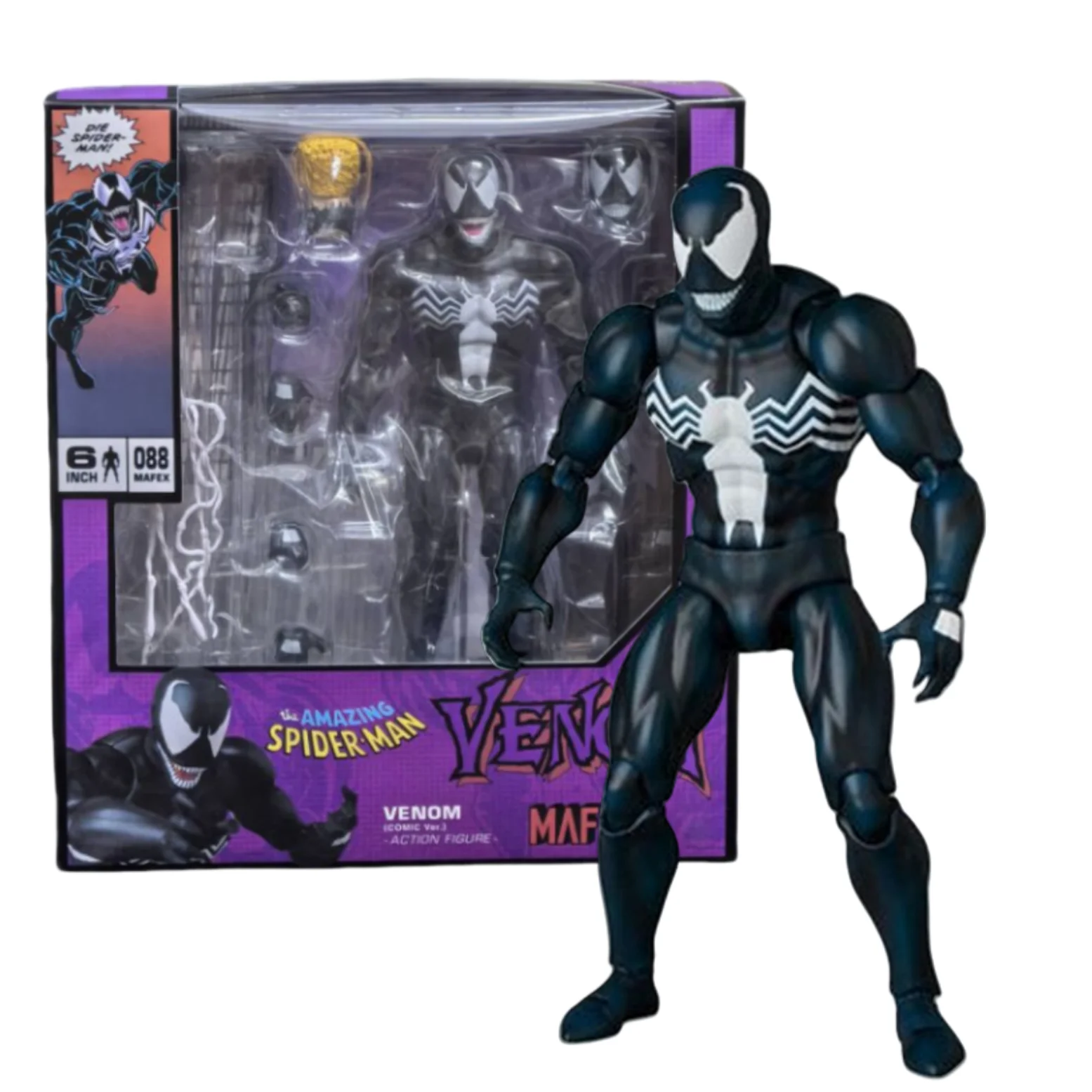 Mafex 088 Venom Action Figure Spider-Man Venom S.h.figuarts Carnage Venom Hand Joint Movable Collection Model Toys  Gift