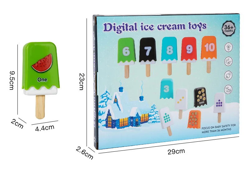 لعب التظاهر الخشبية للأطفال الآيس كريم محاكاة المطبخ الغذاء لعب لعبة مونتيسوري ألعاب تعليمية للأطفال الهدايا