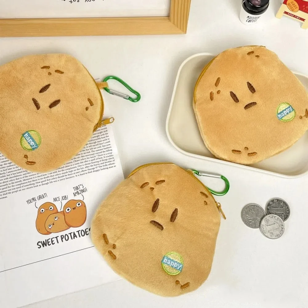 with Metal Buckle Potato Head Plush Coin Purse Cartoon Mini Potato Head Purse Bag Kawaii Portable Potato Earphone Bag Travel