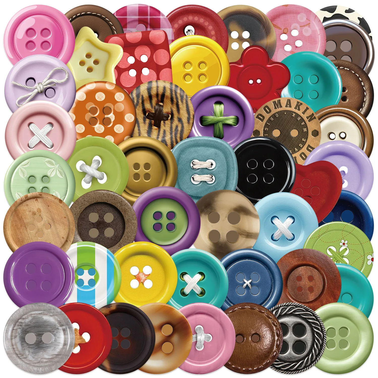 

10/50PCS Lstagram Style Button Round Button Cartoon Cute Doodle Decorative Waterproof Sticker Kids Toy