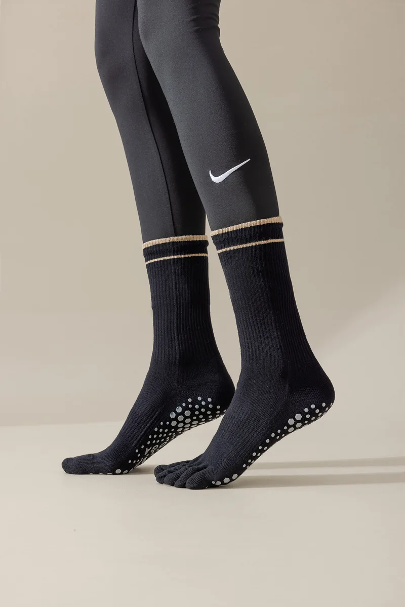 1 Paar Damen Fünf-Zehen-Silikon-Antirutsch-Yoga-Socken Weiche Atmungsaktive Ballett-Tanz-Damen-Fitness-Sport-Antirutsch-Pilates-Socken – Detail 15