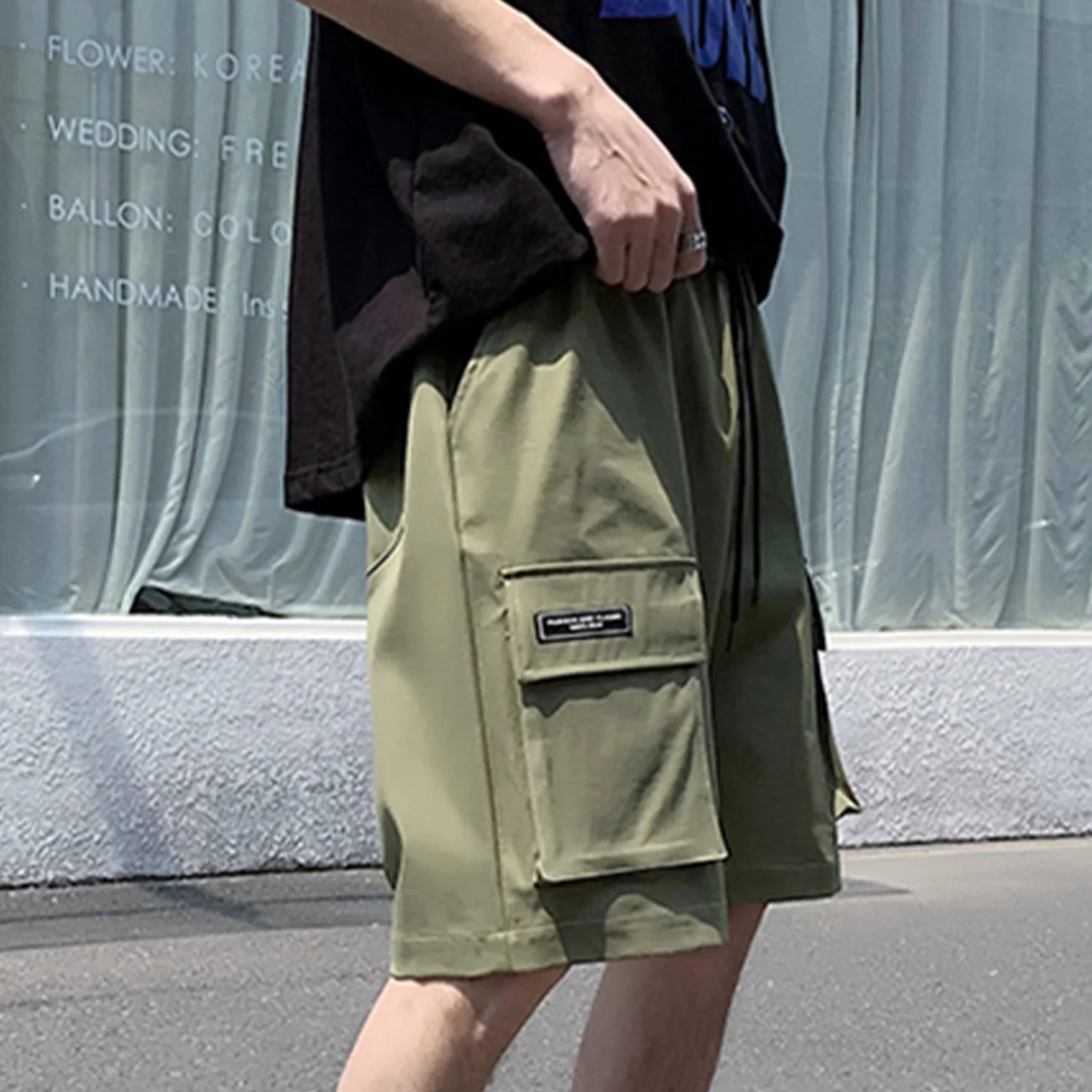 Hop Hip Cargo Shorts Streetwear Joggers Pockets Baggy Pants Mens Big Pocket Shorts 2022 Summer Casual Short Oversized