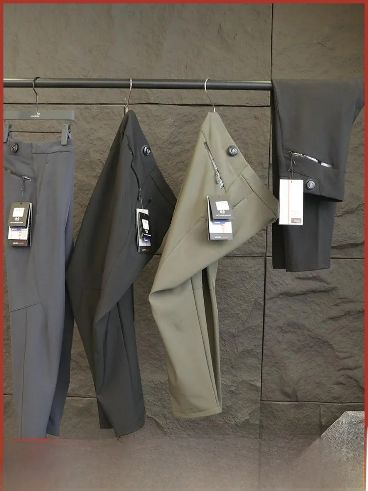 

Outdoor Men's Fce Lined Soft ell Casual Pants Windproof Water Repellent Rotating Bule Long Trousers Autumn Winter Faion