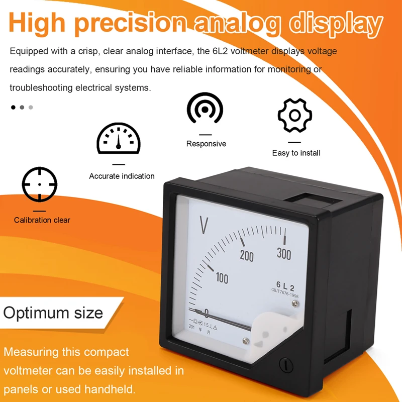 Medidor de voltaje tipo puntero voltímetro 6L2, cabezal mecánico