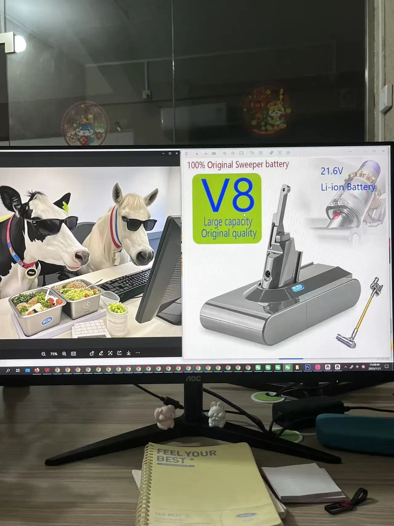 

100% NEW 21.6V For Dyson V8 Absolute SV10 Li-ion Battery lpega Vacuum Cleaner Series Rechargeable Batteries