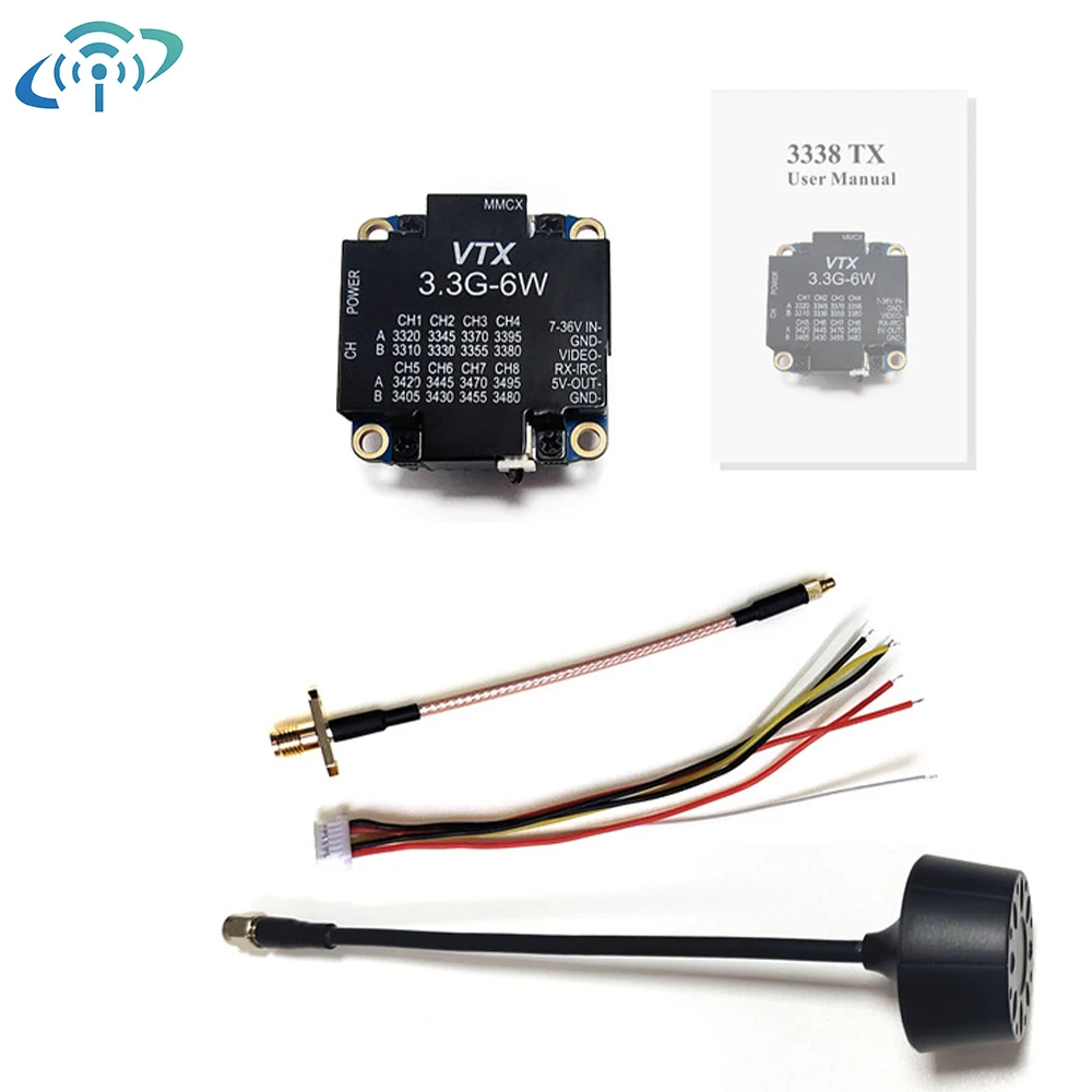 3.3G 6 واط FPV جهاز ريسيفر استقبال وإرسال الفيديو بدون طيار نقل الصور FPV 16 قنوات أجزاء الطائرات بدون طيار VTX VRX مكون الطائرة بدون طيار