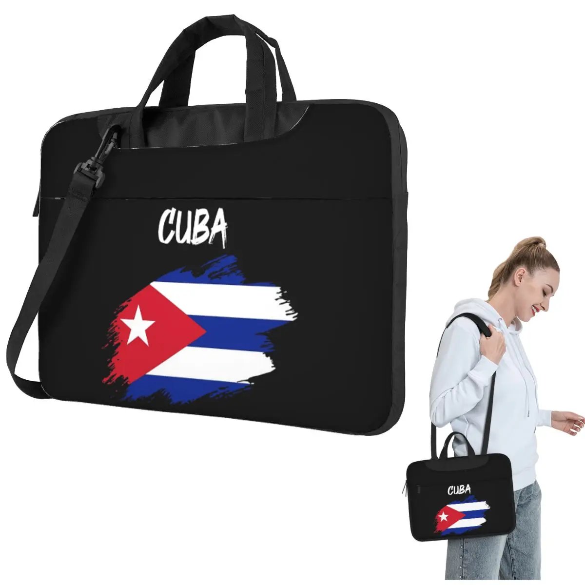 

Кубинский флаг с флагом Куба, сумка через плечо для ноутбука, сумка для компьютера 13, 14, 15,6 дюймов, чехол для ноутбука Macbook Pro