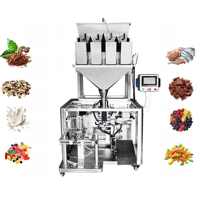 2026 Automatic Linear Head Weigher Packaging Machine Stand up Pouch Corn Flour Bagging Packaging Packing Machine Sealing
