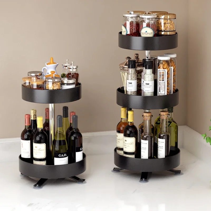 

Swivel Shelves Multi-Functional Storage Rack: Rotating Kitchen Condiment Organizer, Adjustable Large Capacity Solution