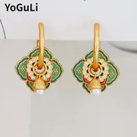 Modern Jewelry Elegant Temperament Green Color Flower Earrings For Women Female Gifts Delicate Design Ear Accessories