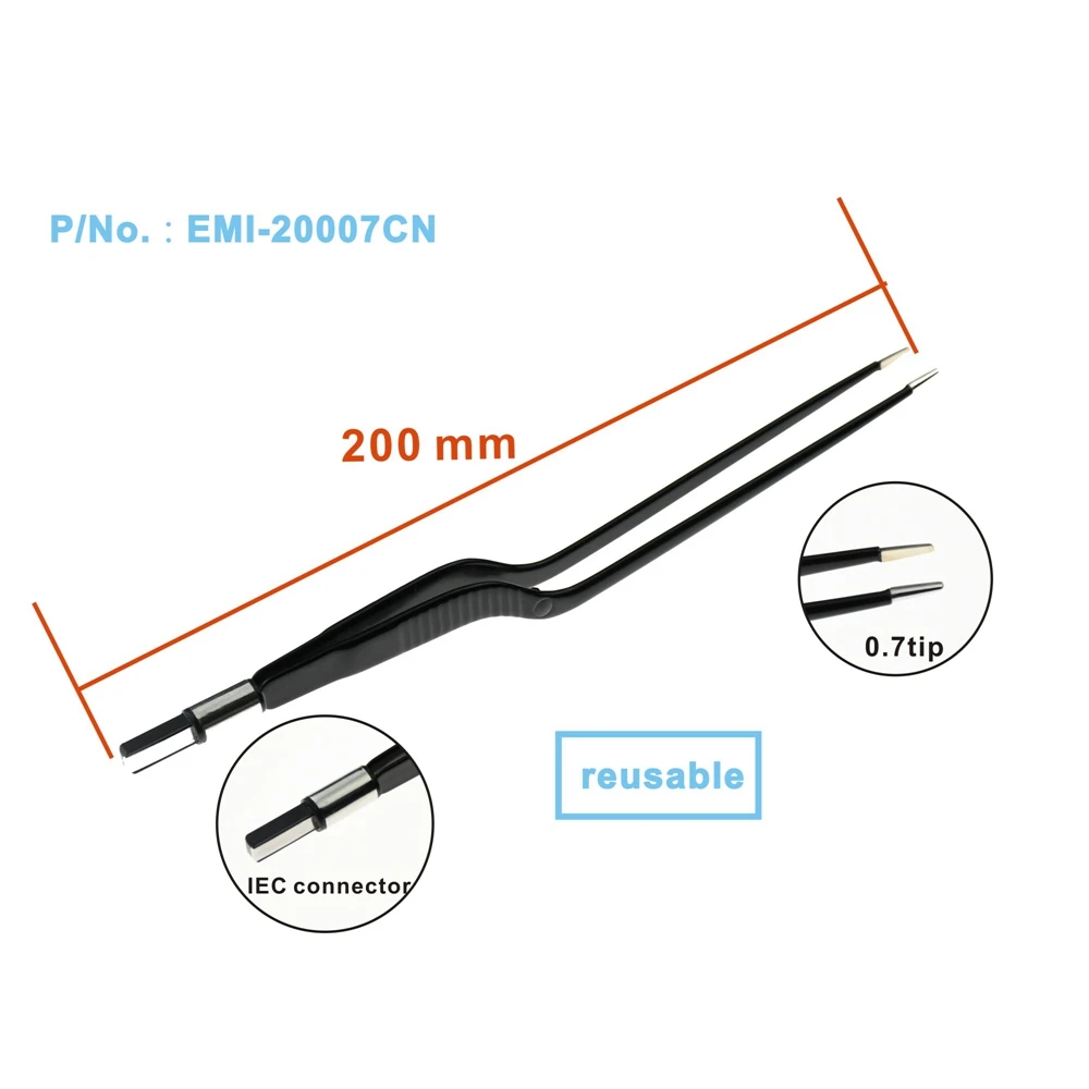 EMI-20007CN Reusable Bipolar Forcep,IEC, electrosurgical，Electrocoagulation Tweezers Electrode Connection Surgical Instrument