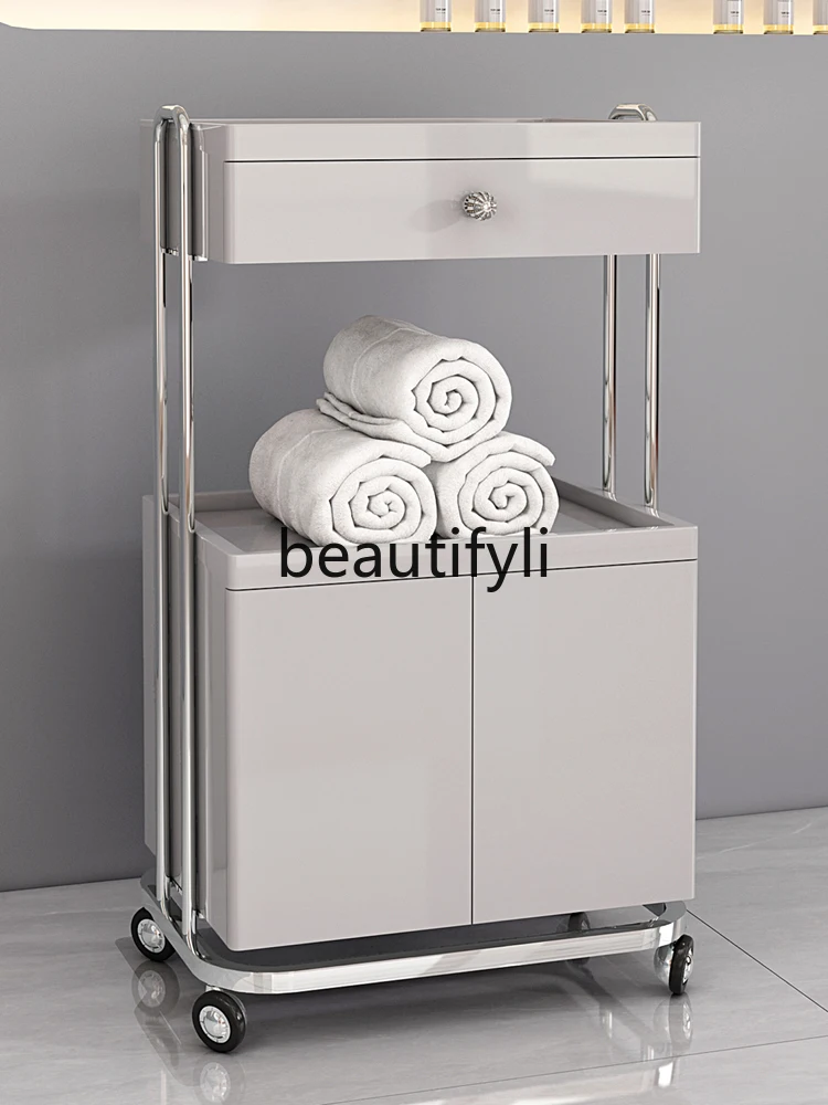 High-end beauty car, light luxury shelf SPA tattoo embroidery, manicure, eyelashes, skin management trolley