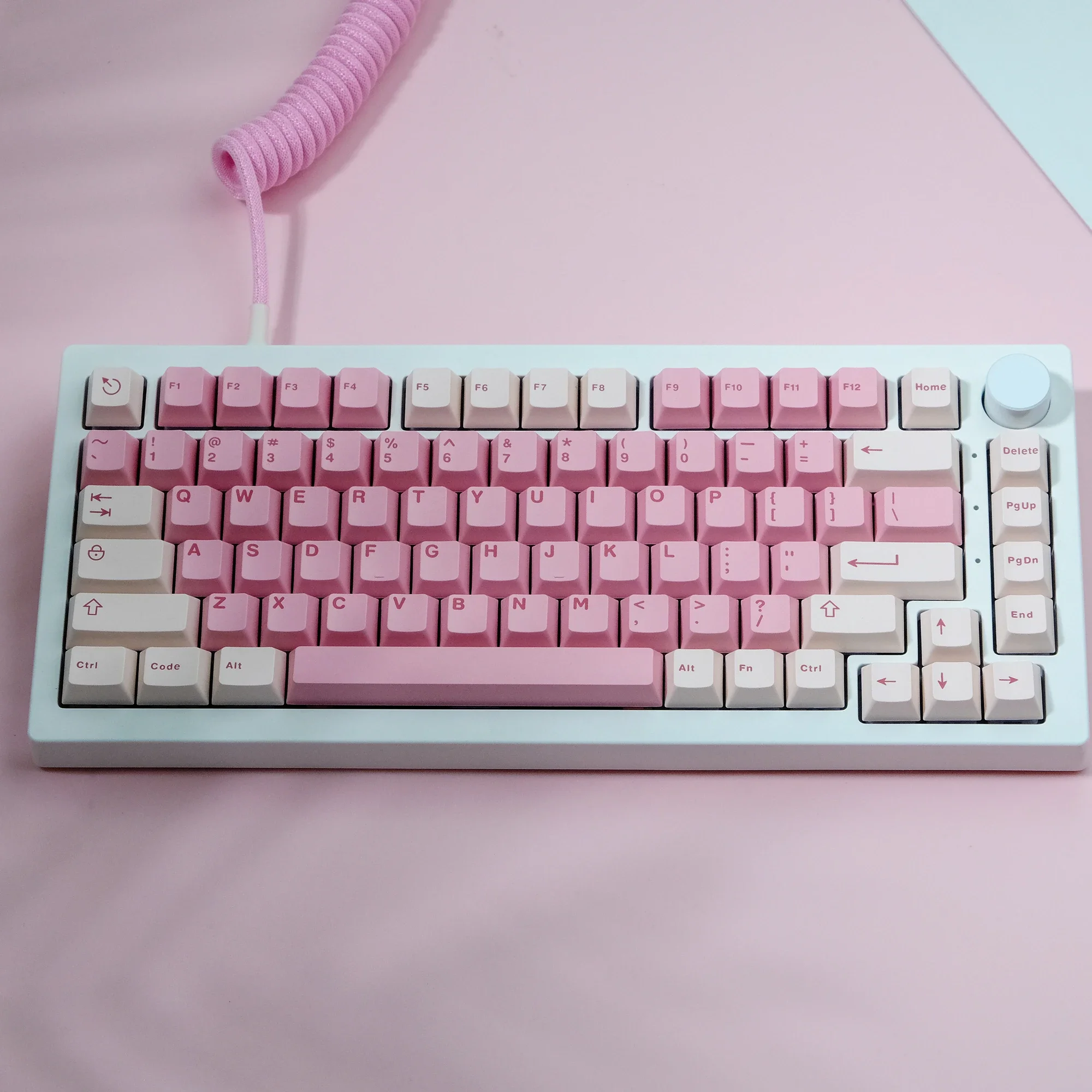 

Cherry pink rim reverse color/icon gray mechanical keyboard keycap ABS two-color molding original factory high