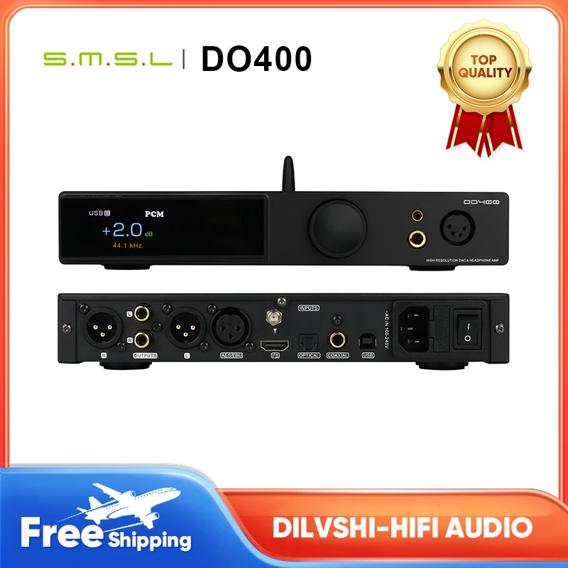 SMSL DO400 Hi-res Audio Decoder Headphone AMP ES9039MSPRO MQA-CD DAC Bluetooth 5.1 Headphone Amplifier XMOS XU-316 32bit 768kHz