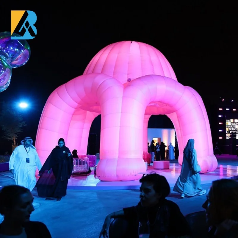 Custom Built The Dome of The Rock Pink Inflatable Roof Top Tent for Event Decoration Toys