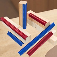 1/3pcs Woodworking Scribe 160-310mm V-type Ruler - Aluminum Engineering Scale Metal Ruler - Straight Edge Ruler Drafting Tools