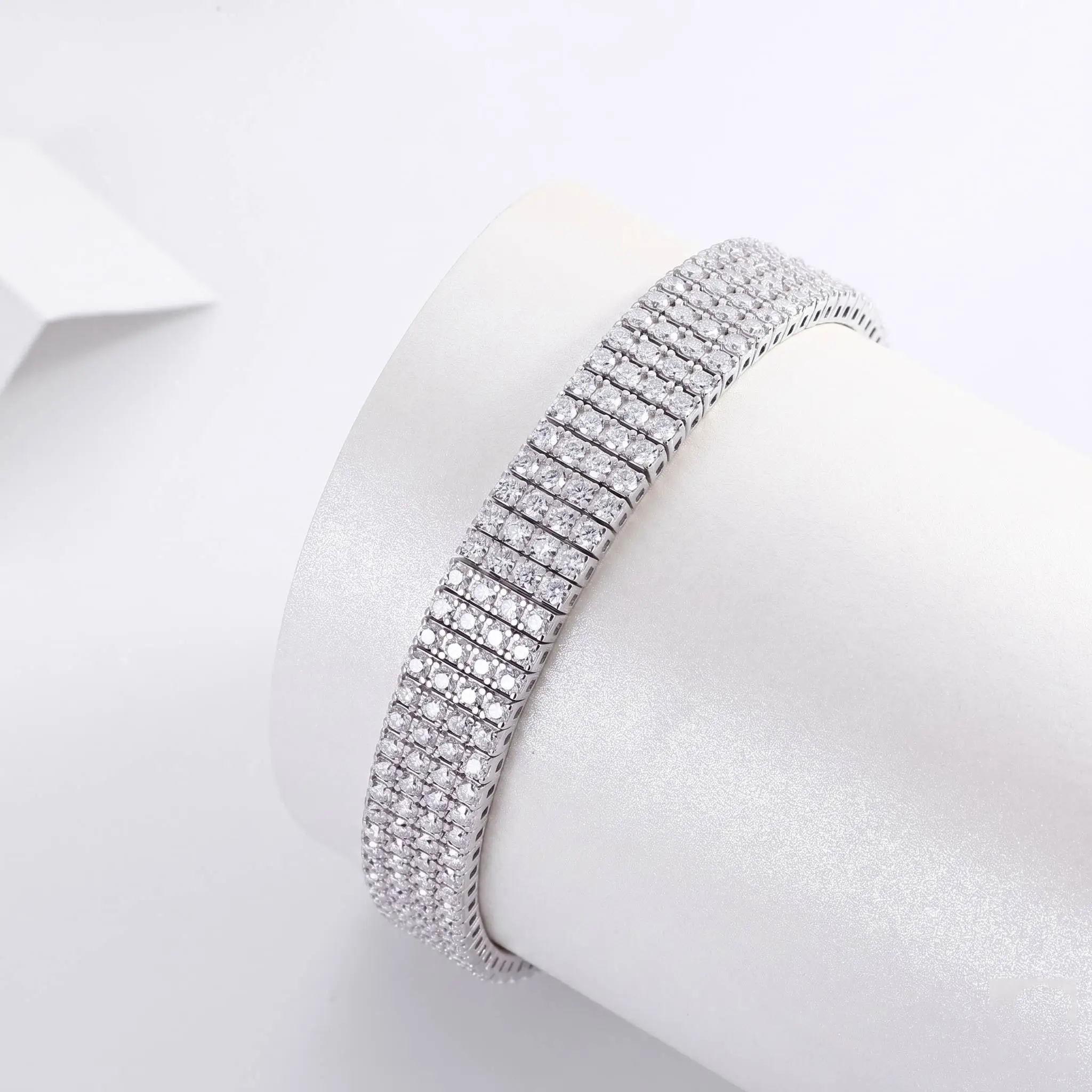 Women S925 Silver Multi Row Moissanite Tennis Bracelet Exquisite Sparkling Luxury Bridal Wedding Party Jewelry Gift