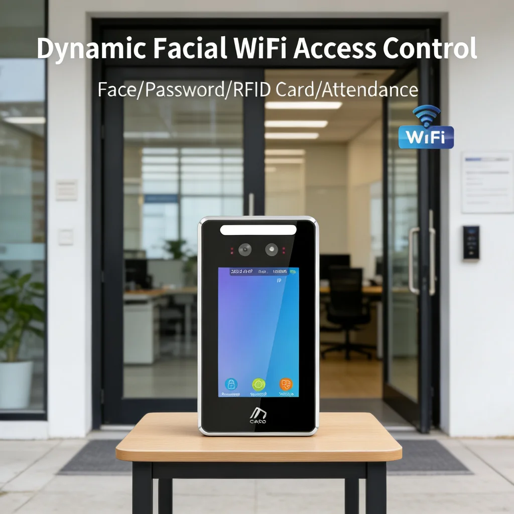 WiFi Smart Face Recognition Attendance Door Access Control System Cloud LAN TCP/IP Dynamic Detection Free Software Multi-Languag