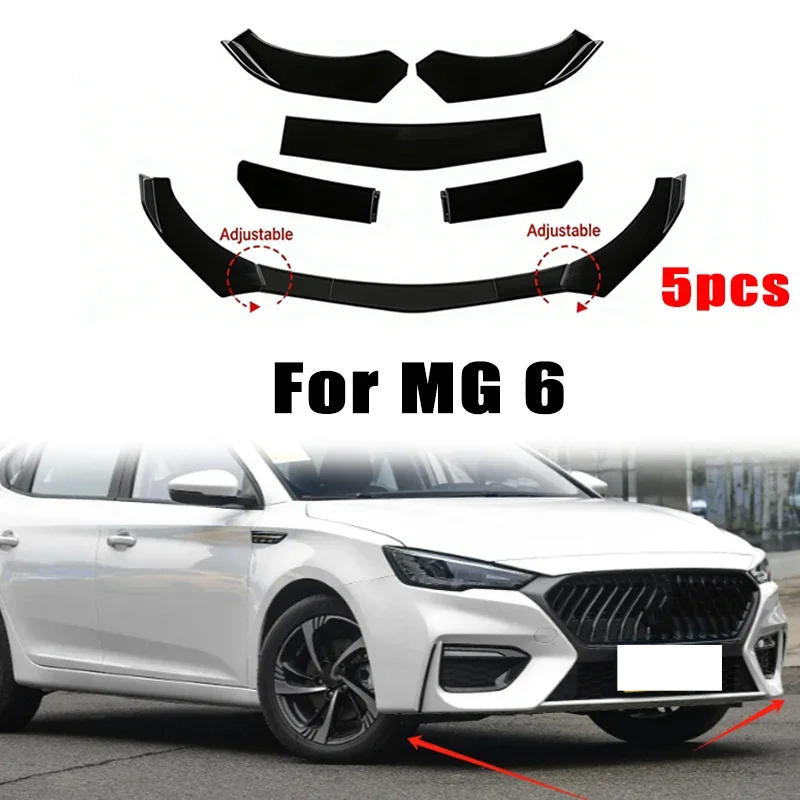 

5Pcs ABS Material Universal Car Front Bumper Separator Bumper Lip Body Kit Duck Lip Separator For MG 6 Car Accessories