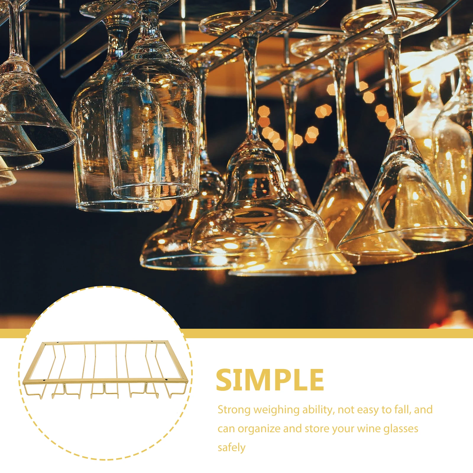 

Glass Rack Holder Compact Upside Down Cup Kitchen Storage Shelf Iron Space Saving Elegant Design Hygienic Drainage
