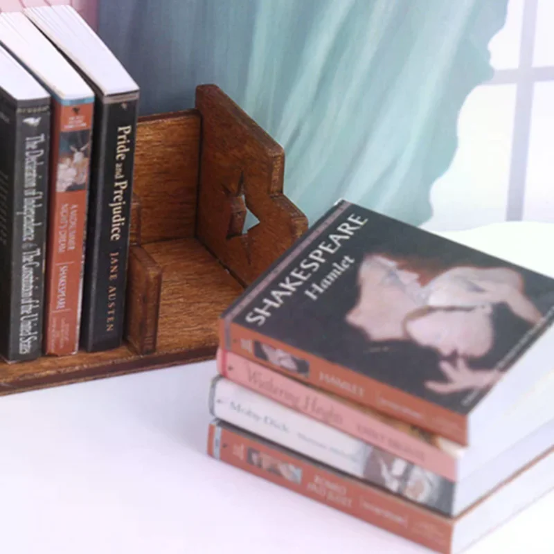 หนังสือจำลองตกแต่งบ้านตุ๊กตา 10 ชิ้น ขนาด 1/12 ของตกแต่งห้องอ่านหนังสือ ของเล่นเด็ก