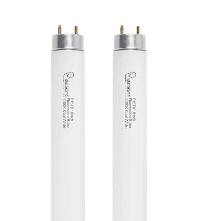 18 Inch F15T8/CW Fluorescent Light Bulb, 4100K Cool White, T8 15 Watts Fluorescent Bulb, Replacement Tube for Counter and Cabin