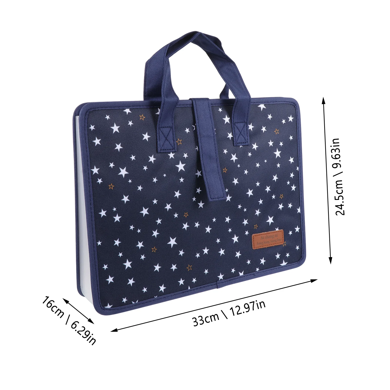 A4 File Folder 13 Pockets Expanding Document Organizer Waterproof Oxford Fabric Portable Handle Home Office School