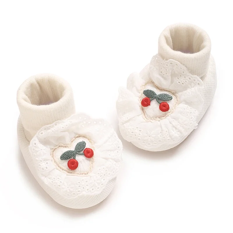 Мягкие зимние нескользящие носки для маленьких девочек 0-18 месяцев, зимняя теплая обувь вишневого цвета, однотонная модная детская обувь для первых ходунков для малышей
