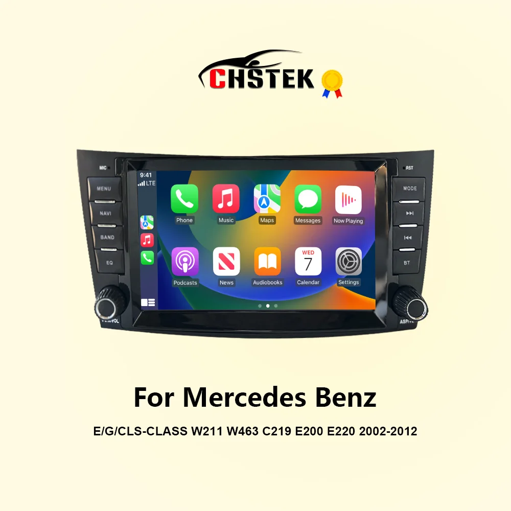 Chstek วิทยุติดรถยนต์แอนดรอยด์13 CarPlay สำหรับ Mercedes Benz G Class W463 CLS Class C219 E Class นำทางสเตอริโออัตโนมัติ W211 BT WIFI 4G