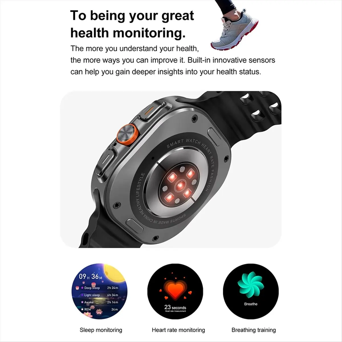 

Limited Stock！DT Watch Ultra 47mm Smart Watch Bluetooth Call Compass 3D Menu Wireless Charging Series 7 Smartwatch Black