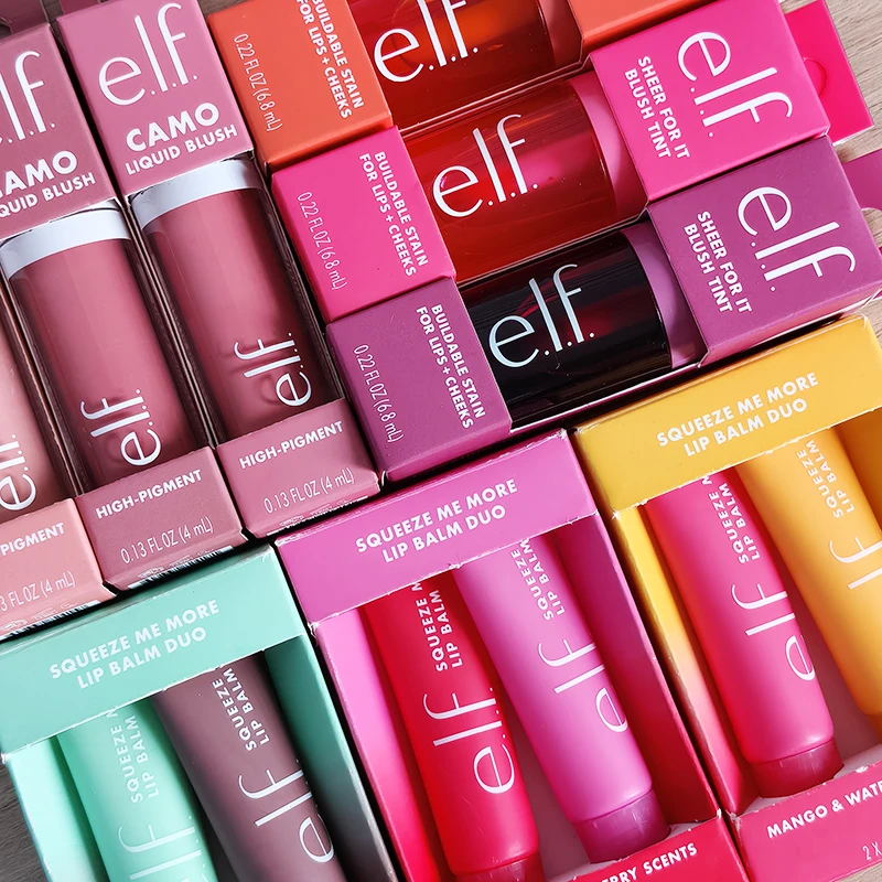 Hot Sale Elf Brand 2Pcs Duo Set Mango-Watermelon Powder Lip Balm Moisturizer Lip Gloss Blusher Repair Stick Portable Cosmetics