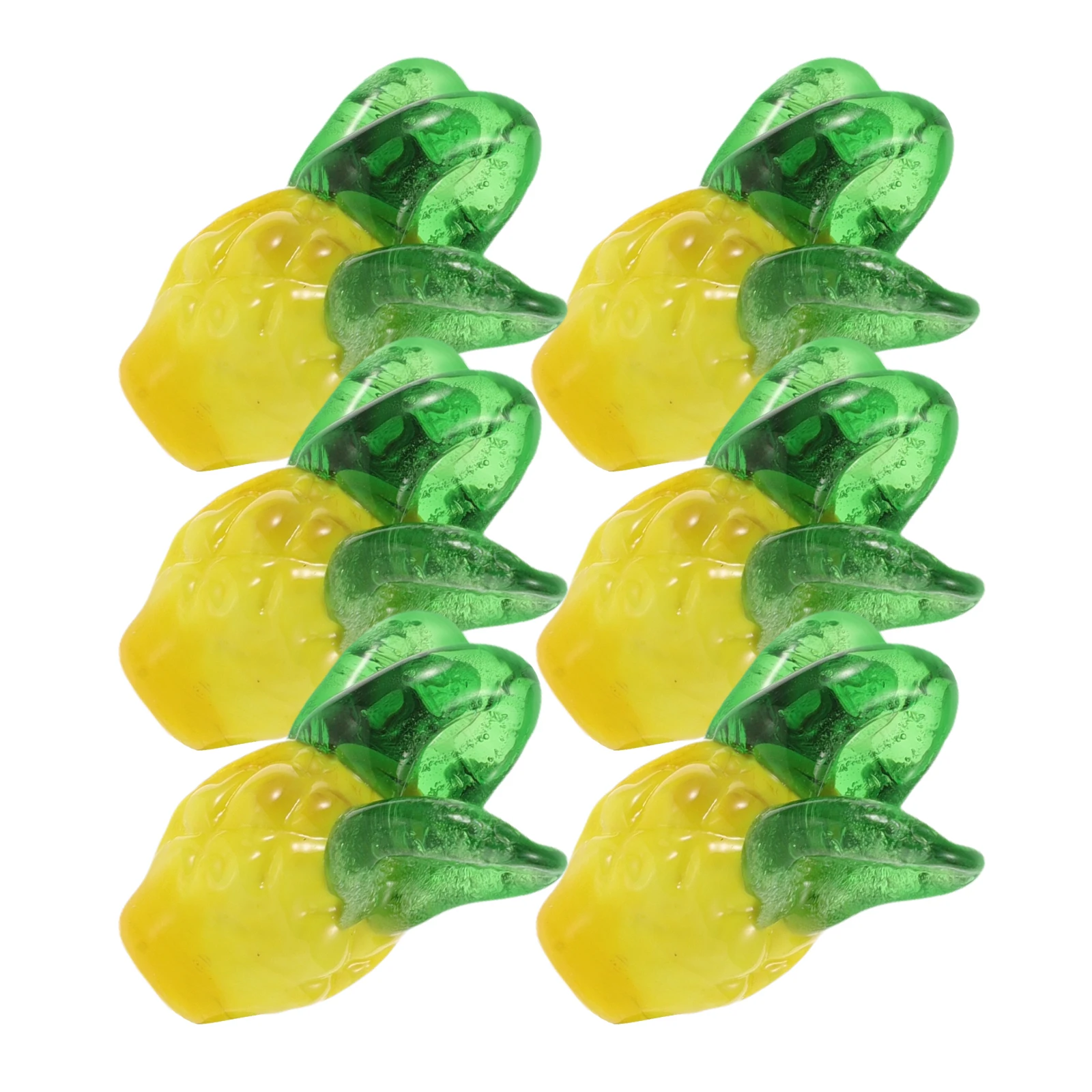 

6pcs Pineapple Pendant Ornaments Jewelry Charms for Bracelets Earrings Durable Glass Creative Projects Accessories Decorative