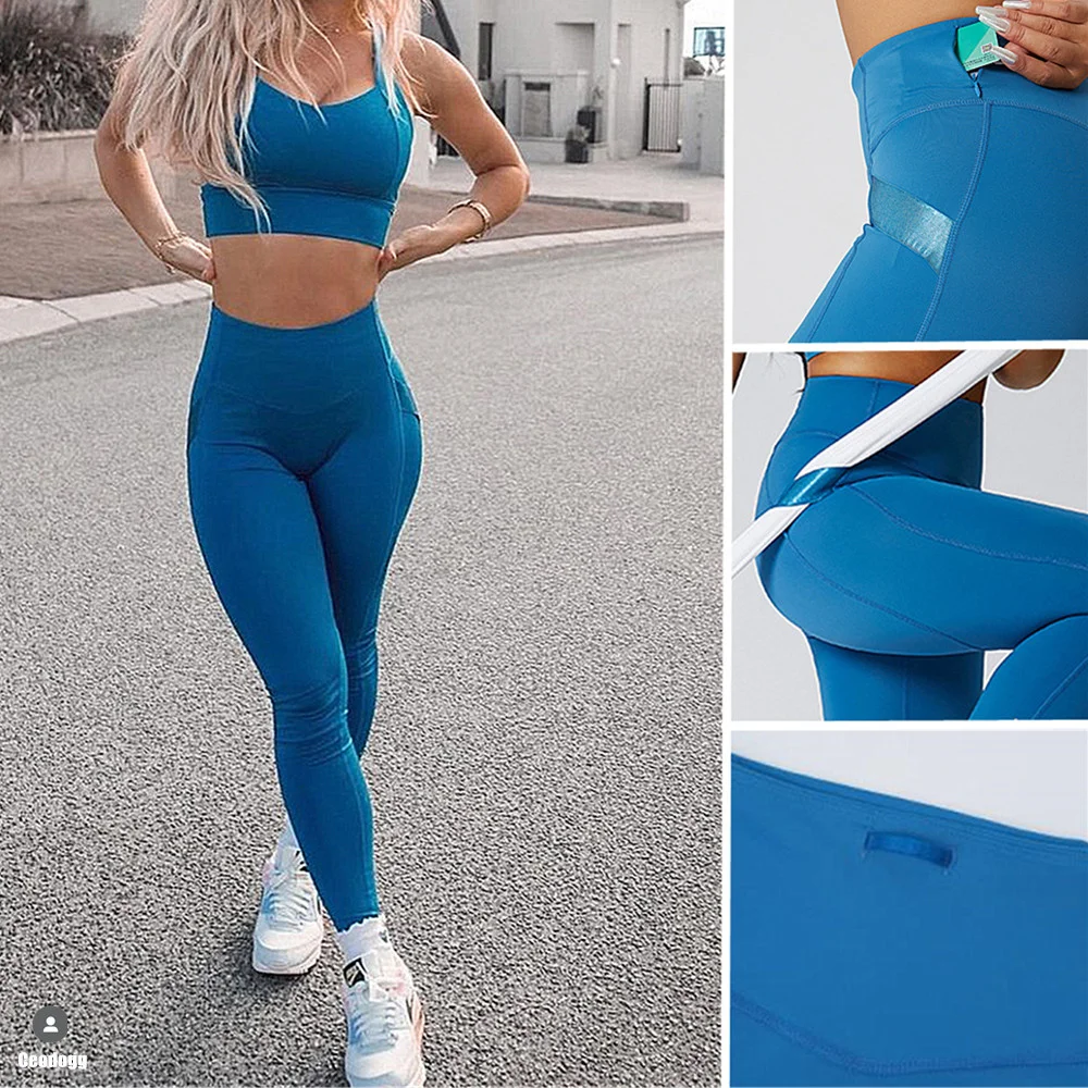 Legginsy z wysokim stanem Damskie legginsy treningowe z podnoszeniem pośladków Spodnie do jogi Stroje fitness Odzież sportowa do biegania