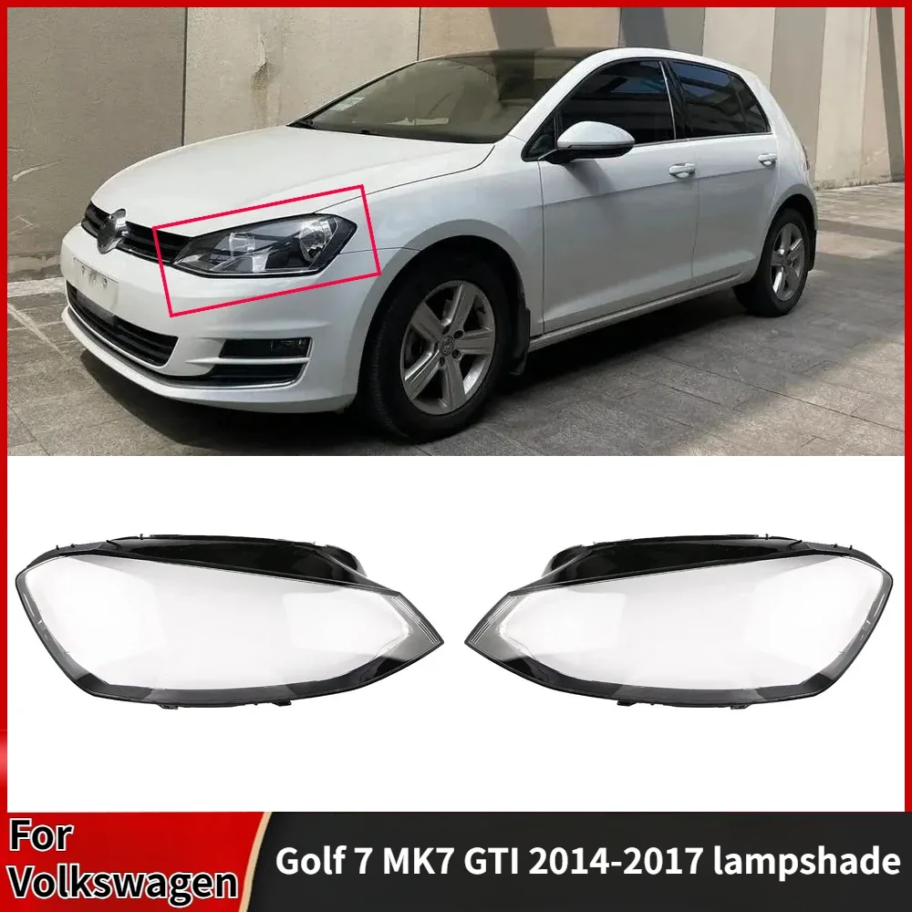 

For Volkswagen Golf 7 MK7 GTI 2014-2017 Car Front Headlamp Headlight Cover Clear Transparent Lampshade Guard Protector Cover